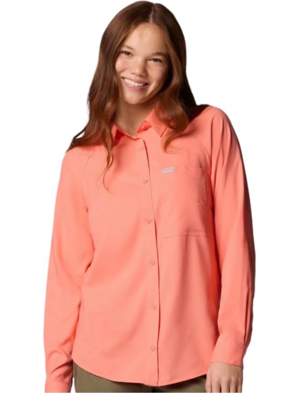Columbia Kestrel Trail Lite Long Sleeve Hiking Shirt XS Coral Pink Omni-Wick
UPF